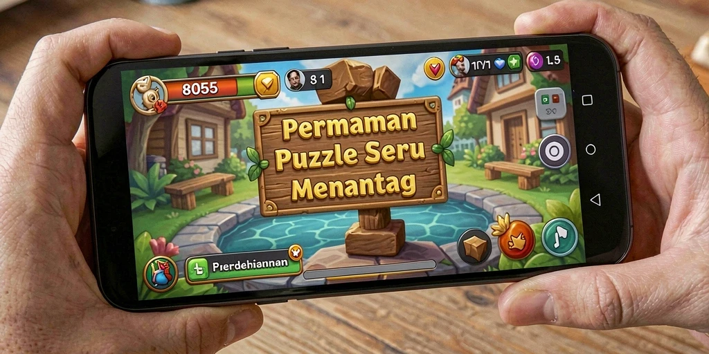 Tampilan gameplay game Puzzle 8055 yang menarik dan menantang.