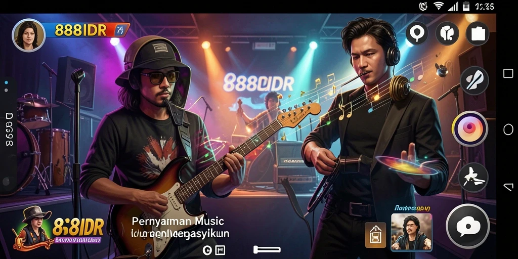 Tangkapan layar 888IDR menampilkan gameplay seru dengan musik