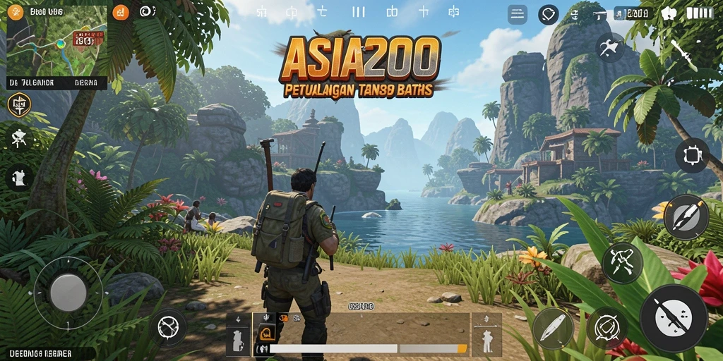 Screenshot gameplay ASIA200 menampilkan dunia terbuka yang memukau.