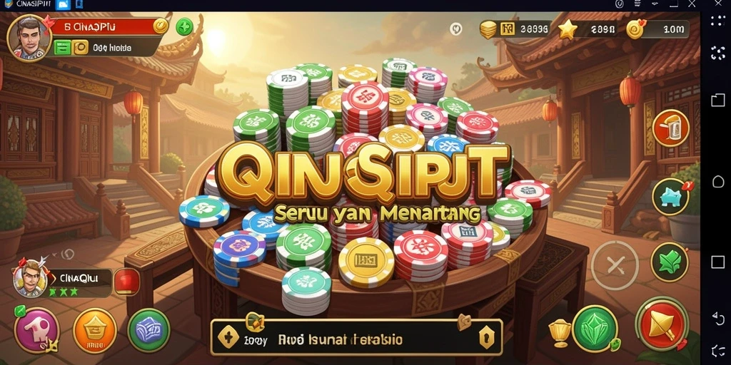 Screenshot permainan CINASIPIT menampilkan aksi QiuQiu yang intens.