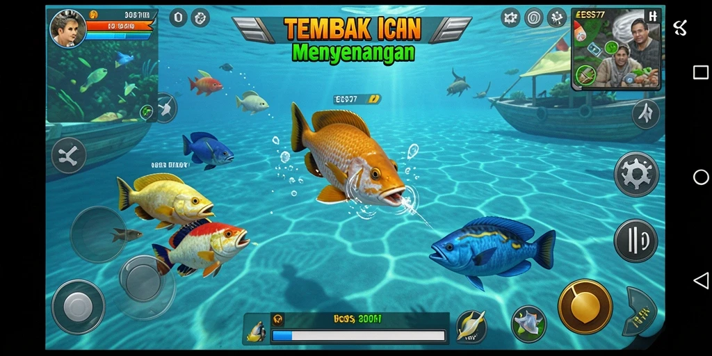 Tangkapan layar dari gameplay seru Tembak Ikan di EOS77.