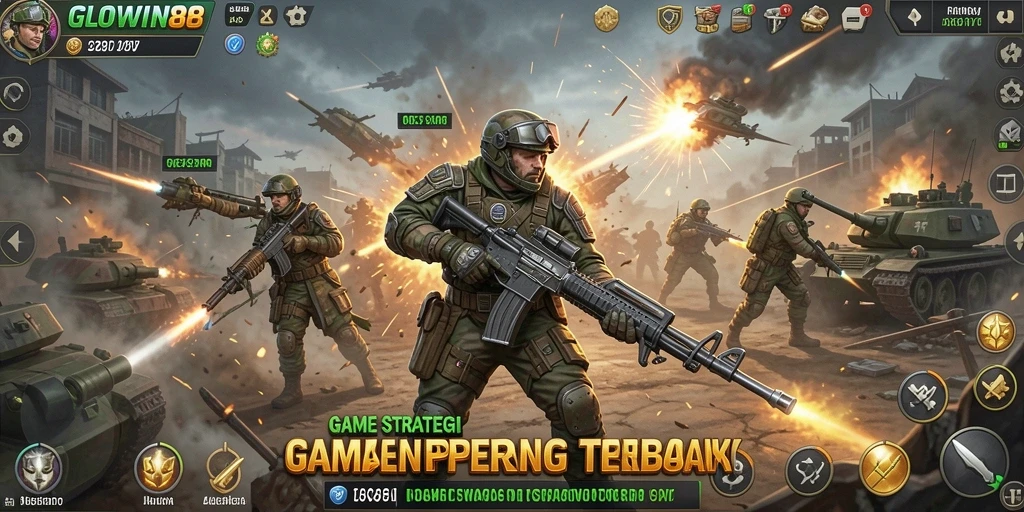 Tampilan gameplay GLOWIN88 yang menarik dengan strategi perang yang intens.