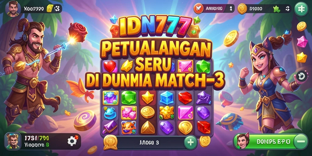 Tampilan gameplay seru IDN777 dengan berbagai tantangan Match-3.