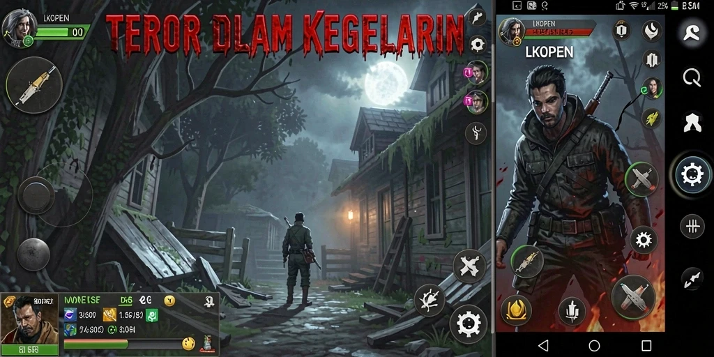Tangkapan layar gameplay menampilkan suasana Horror yang mencekam.