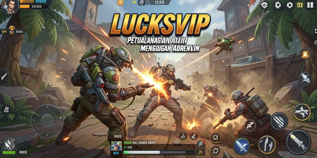 Screenshot LUCKSVIP menampilkan pertarungan aksi yang intens dan grafis yang menawan.