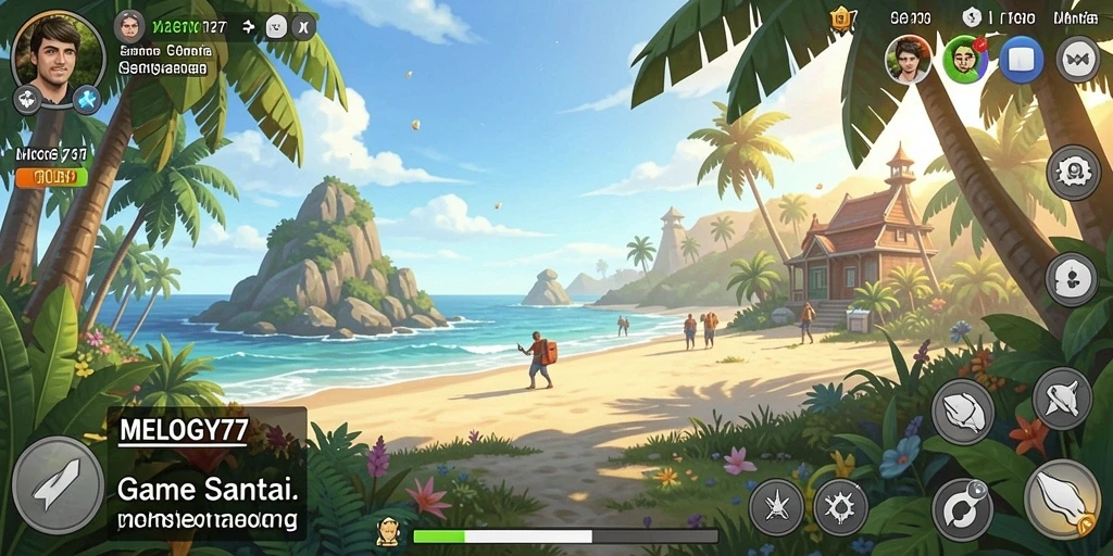 Tampilan gameplay <strong>MELODY77</strong> yang penuh warna dan interaktif.
