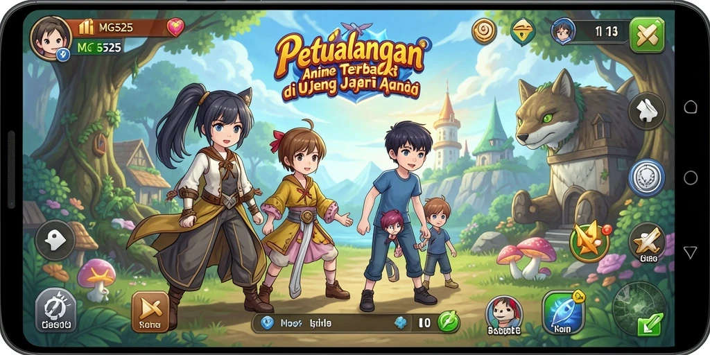 Screenshot gameplay MG525 menampilkan karakter Anime beraksi.