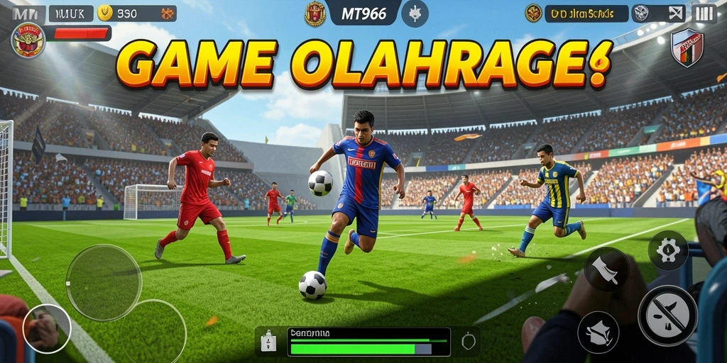 Screenshot dari gameplay <strong>MT966</strong> yang menampilkan aksi olahraga yang intens.