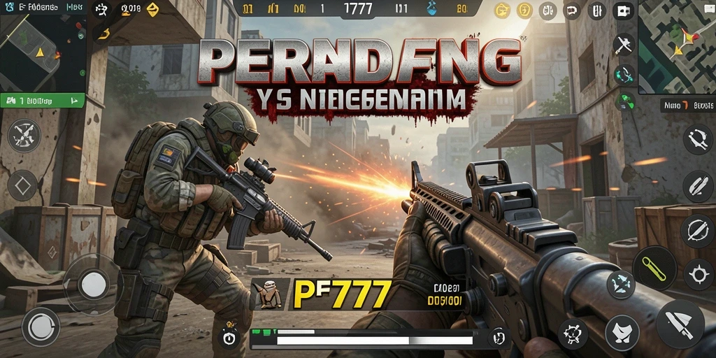 Tampilan screenshot PF777 menampilkan aksi tembak-menembak menegangkan.