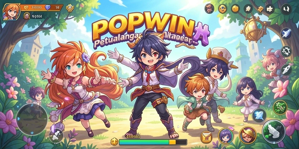 Screenshot utama menunjukkan karakter anime dalam action yang dinamis.