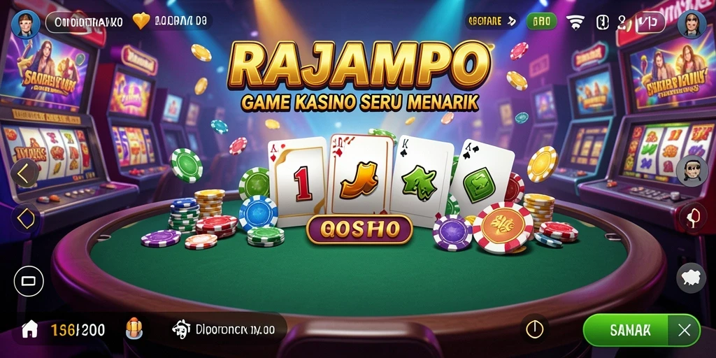 Tampilan gameplay RAJAMPO yang menarik dan menghibur di aplikasi Kasino.