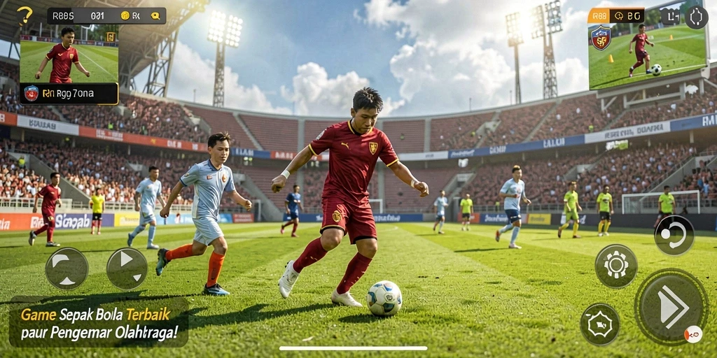 Tampilan menarik dari gameplay sepak bola di RR89.