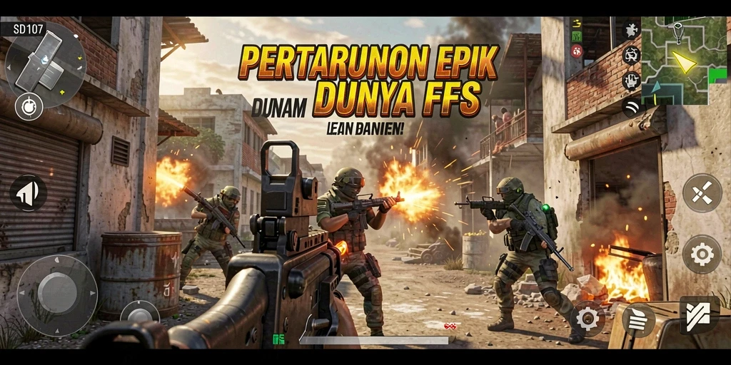 Gameplay SD107 yang penuh aksi dengan pertempuran dinamis.