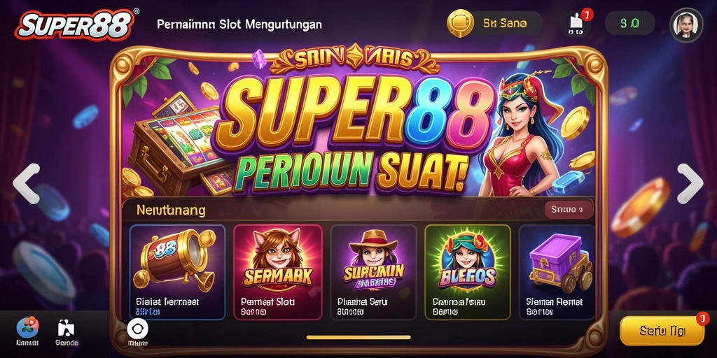 Tampilan gameplay seru dalam SUPER88 dengan berbagai fitur Slot.