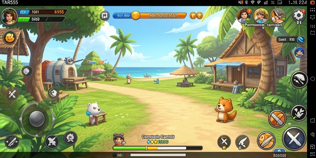 Tampilan gameplay TAR555 yang menarik dan penuh warna.