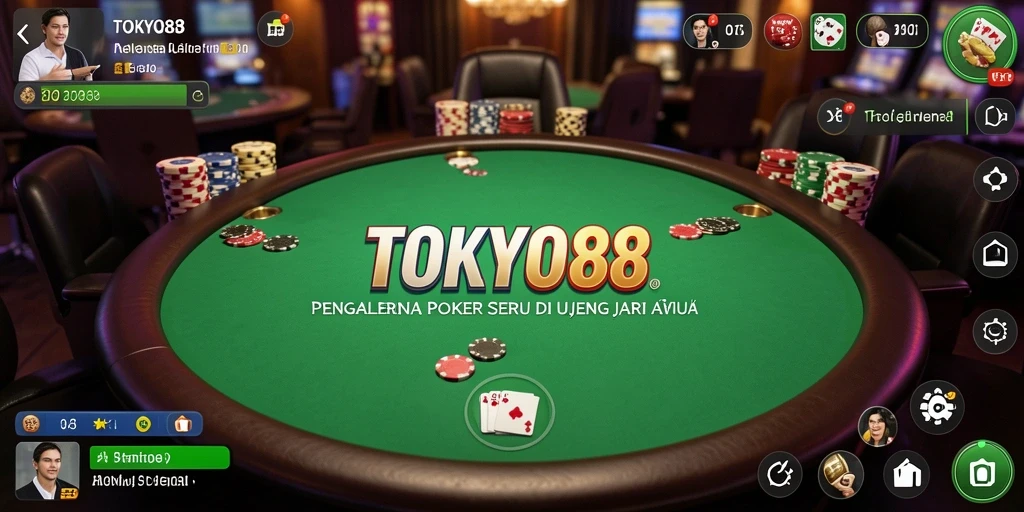 Screenshot gameplay TOKYO88 yang menampilkan suasana bermain poker.