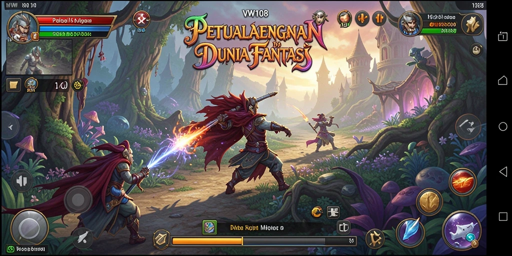Tampilan gameplay VW108 yang menarik di dunia petualangan.